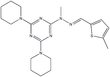 5-methyl-2-thiophenecarbaldehyde [4,6-di(1-piperidinyl)-1,3,5-triazin-2-yl](methyl)hydrazone Struktur