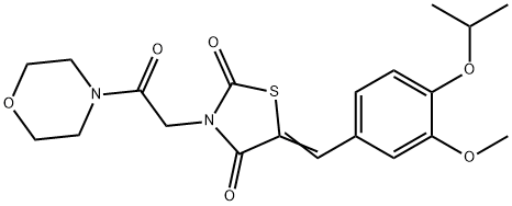 5-(4-isopropoxy-3-methoxybenzylidene)-3-[2-(4-morpholinyl)-2-oxoethyl]-1,3-thiazolidine-2,4-dione Struktur