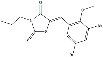 5-(3,5-dibromo-2-methoxybenzylidene)-3-propyl-2-thioxo-1,3-thiazolidin-4-one Struktur