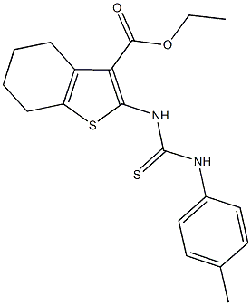 ethyl 2-[(4-toluidinocarbothioyl)amino]-4,5,6,7-tetrahydro-1-benzothiophene-3-carboxylate Struktur