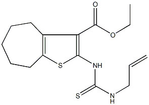 ethyl 2-{[(allylamino)carbothioyl]amino}-5,6,7,8-tetrahydro-4H-cyclohepta[b]thiophene-3-carboxylate Struktur