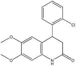 4-(2-chlorophenyl)-6,7-dimethoxy-3,4-dihydro-2(1H)-quinolinone Struktur