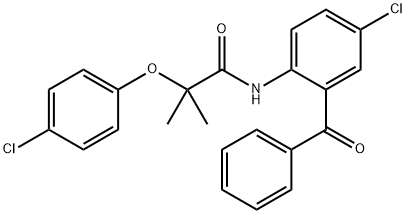 N-(2-benzoyl-4-chlorophenyl)-2-(4-chlorophenoxy)-2-methylpropanamide Struktur