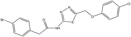 2-(4-bromophenyl)-N-{5-[(4-chlorophenoxy)methyl]-1,3,4-thiadiazol-2-yl}acetamide Struktur