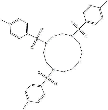 4,7,10-tris[(4-methylphenyl)sulfonyl]-1-oxa-4,7,10-triazacyclododecane Struktur