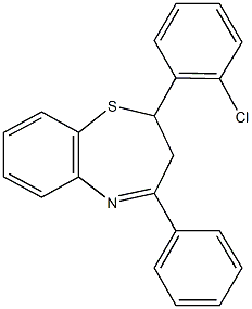 2-(2-chlorophenyl)-4-phenyl-2,3-dihydro-1,5-benzothiazepine Struktur