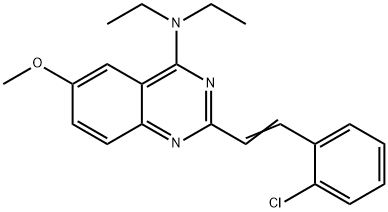 2-[2-(2-chlorophenyl)vinyl]-N,N-diethyl-6-methoxy-4-quinazolinamine Struktur