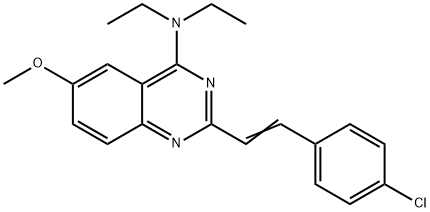 2-[2-(4-chlorophenyl)vinyl]-N,N-diethyl-6-methoxy-4-quinazolinamine Struktur