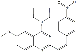 4-(diethylamino)-2-(2-{4-nitrophenyl}vinyl)-6-methoxyquinazoline Struktur