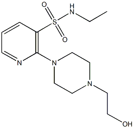 N-ethyl-2-[4-(2-hydroxyethyl)-1-piperazinyl]-3-pyridinesulfonamide Struktur