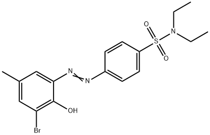 4-[(3-bromo-2-hydroxy-5-methylphenyl)diazenyl]-N,N-diethylbenzenesulfonamide Struktur