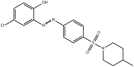 4-chloro-2-({4-[(4-methyl-1-piperidinyl)sulfonyl]phenyl}diazenyl)phenol Struktur