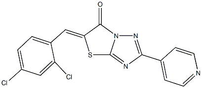 5-(2,4-dichlorobenzylidene)-2-(4-pyridinyl)[1,3]thiazolo[3,2-b][1,2,4]triazol-6(5H)-one Struktur