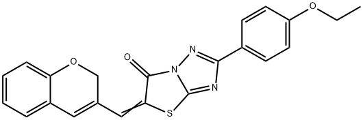 5-(2H-chromen-3-ylmethylene)-2-(4-ethoxyphenyl)[1,3]thiazolo[3,2-b][1,2,4]triazol-6(5H)-one Struktur