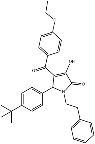 5-(4-tert-butylphenyl)-4-(4-ethoxybenzoyl)-3-hydroxy-1-(2-phenylethyl)-1,5-dihydro-2H-pyrrol-2-one Struktur