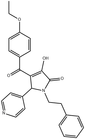 4-(4-ethoxybenzoyl)-3-hydroxy-1-(2-phenylethyl)-5-pyridin-4-yl-1,5-dihydro-2H-pyrrol-2-one Struktur