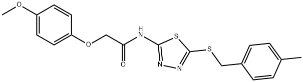 2-(4-methoxyphenoxy)-N-{5-[(4-methylbenzyl)sulfanyl]-1,3,4-thiadiazol-2-yl}acetamide Struktur