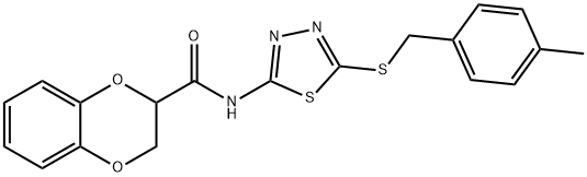 N-{5-[(4-methylbenzyl)sulfanyl]-1,3,4-thiadiazol-2-yl}-2,3-dihydro-1,4-benzodioxine-2-carboxamide Struktur