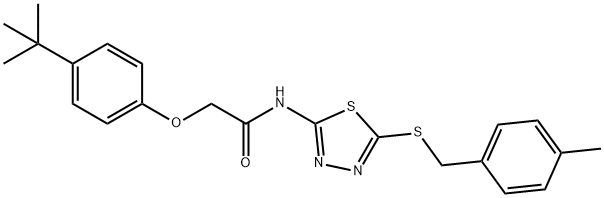 2-(4-tert-butylphenoxy)-N-{5-[(4-methylbenzyl)sulfanyl]-1,3,4-thiadiazol-2-yl}acetamide Struktur