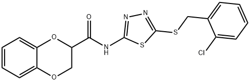 N-{5-[(2-chlorobenzyl)sulfanyl]-1,3,4-thiadiazol-2-yl}-2,3-dihydro-1,4-benzodioxine-2-carboxamide Struktur