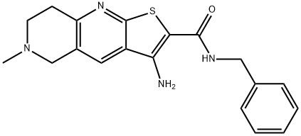 3-amino-N-benzyl-6-methyl-5,6,7,8-tetrahydrothieno[2,3-b][1,6]naphthyridine-2-carboxamide Struktur