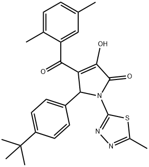 5-(4-tert-butylphenyl)-4-(2,5-dimethylbenzoyl)-3-hydroxy-1-(5-methyl-1,3,4-thiadiazol-2-yl)-1,5-dihydro-2H-pyrrol-2-one Struktur