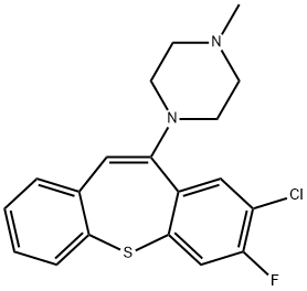 1-(8-chloro-7-fluorodibenzo[b,f]thiepin-10-yl)-4-methylpiperazine Struktur