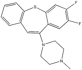 1-(7,8-difluorodibenzo[b,f]thiepin-10-yl)-4-methylpiperazine Struktur