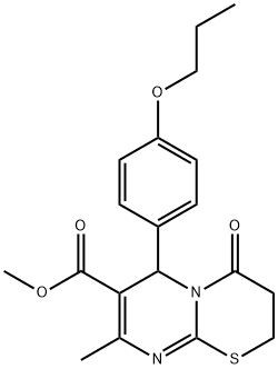 methyl 8-methyl-4-oxo-6-(4-propoxyphenyl)-3,4-dihydro-2H,6H-pyrimido[2,1-b][1,3]thiazine-7-carboxylate Struktur