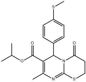 isopropyl 8-methyl-6-[4-(methylsulfanyl)phenyl]-4-oxo-3,4-dihydro-2H,6H-pyrimido[2,1-b][1,3]thiazine-7-carboxylate Struktur