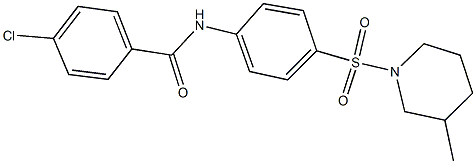 4-chloro-N-{4-[(3-methylpiperidin-1-yl)sulfonyl]phenyl}benzamide Struktur