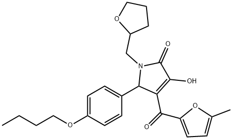 5-(4-butoxyphenyl)-3-hydroxy-4-(5-methyl-2-furoyl)-1-(tetrahydro-2-furanylmethyl)-1,5-dihydro-2H-pyrrol-2-one Struktur