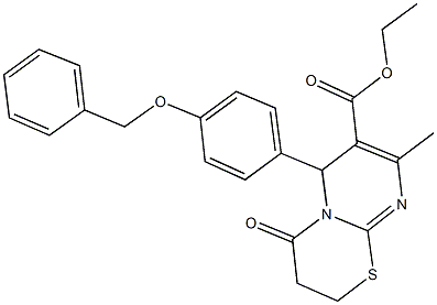 ethyl 6-[4-(benzyloxy)phenyl]-8-methyl-4-oxo-3,4-dihydro-2H,6H-pyrimido[2,1-b][1,3]thiazine-7-carboxylate Struktur