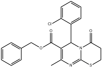 benzyl 6-(2-chlorophenyl)-8-methyl-4-oxo-3,4-dihydro-2H,6H-pyrimido[2,1-b][1,3]thiazine-7-carboxylate Struktur