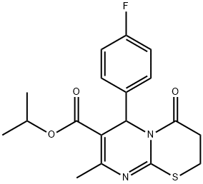 isopropyl 6-(4-fluorophenyl)-8-methyl-4-oxo-3,4-dihydro-2H,6H-pyrimido[2,1-b][1,3]thiazine-7-carboxylate Struktur