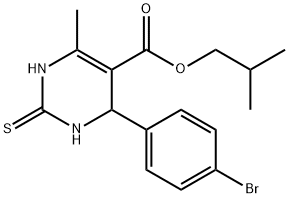 isobutyl 4-(4-bromophenyl)-6-methyl-2-thioxo-1,2,3,4-tetrahydropyrimidine-5-carboxylate Struktur