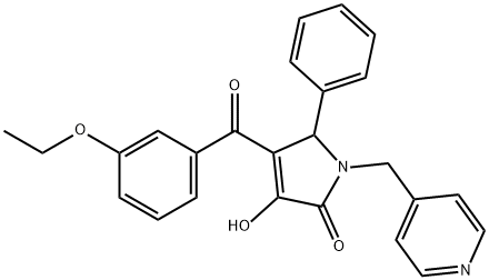 4-(3-ethoxybenzoyl)-3-hydroxy-5-phenyl-1-(4-pyridinylmethyl)-1,5-dihydro-2H-pyrrol-2-one Struktur