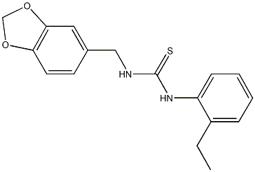 N-(1,3-benzodioxol-5-ylmethyl)-N'-(2-ethylphenyl)thiourea Struktur