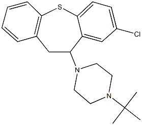 1-tert-butyl-4-(8-chloro-10,11-dihydrodibenzo[b,f]thiepin-10-yl)piperazine Struktur