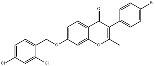 3-(4-bromophenyl)-7-[(2,4-dichlorobenzyl)oxy]-2-methyl-4H-chromen-4-one Struktur