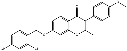 7-[(2,4-dichlorobenzyl)oxy]-3-(4-methoxyphenyl)-2-methyl-4H-chromen-4-one Struktur