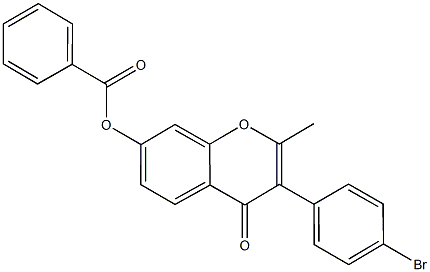 3-(4-bromophenyl)-2-methyl-4-oxo-4H-chromen-7-yl benzoate Struktur