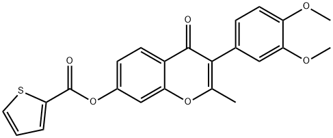 3-(3,4-dimethoxyphenyl)-2-methyl-4-oxo-4H-chromen-7-yl 2-thiophenecarboxylate Struktur