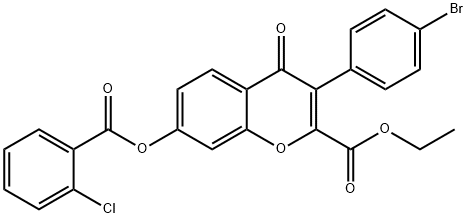 ethyl 3-(4-bromophenyl)-7-[(2-chlorobenzoyl)oxy]-4-oxo-4H-chromene-2-carboxylate Struktur