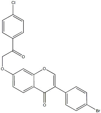 3-(4-bromophenyl)-7-[2-(4-chlorophenyl)-2-oxoethoxy]-4H-chromen-4-one Struktur