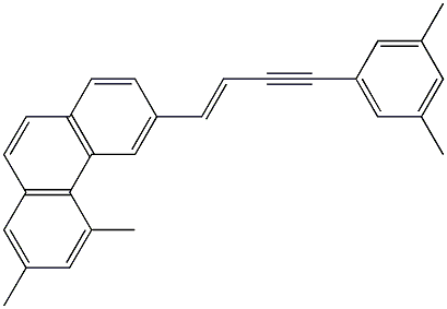 6-[4-(3,5-dimethylphenyl)-1-buten-3-ynyl]-2,4-dimethylphenanthrene Struktur