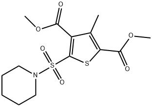 dimethyl 3-methyl-5-(piperidin-1-ylsulfonyl)thiophene-2,4-dicarboxylate Struktur