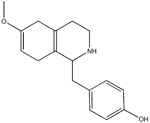 4-[(6-methoxy-1,2,3,4,5,8-hexahydro-1-isoquinolinyl)methyl]phenol Struktur