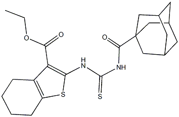 ethyl 2-({[(1-adamantylcarbonyl)amino]carbothioyl}amino)-4,5,6,7-tetrahydro-1-benzothiophene-3-carboxylate Struktur