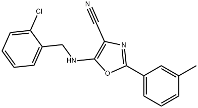 5-[(2-chlorobenzyl)amino]-2-(3-methylphenyl)-1,3-oxazole-4-carbonitrile Struktur